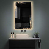 Specchio LED Verticale | Controllo tramite interruttore a muro | Luce bianca calda - Reyze Serie Good Vibes Modello 4